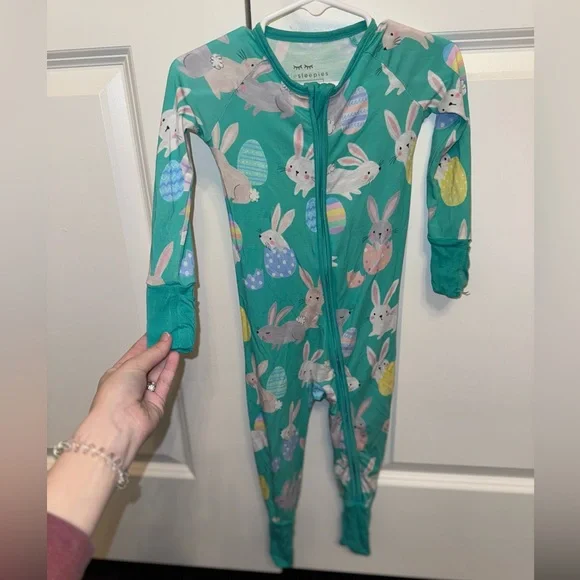 🐇 Little Sleepies Bunny Easter Bamboo Zippy Pajamas 12-18 months 🐰 - Picture 2 of 6
